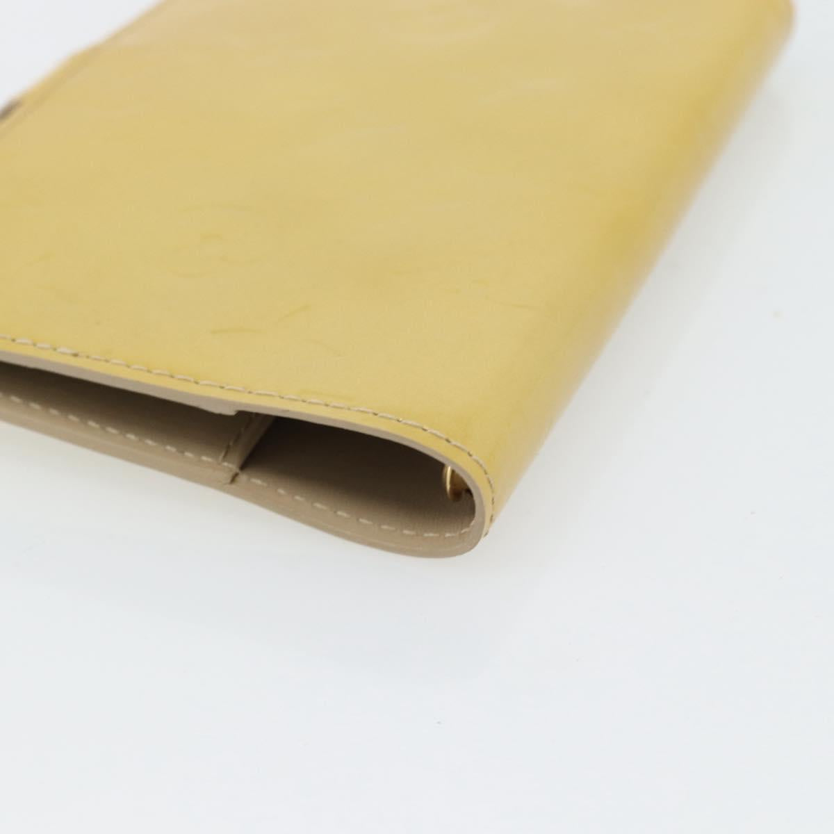 LOUIS VUITTON Vernis Agenda PM Day Planner Cover Beige R21001 LV Auth BA12970A