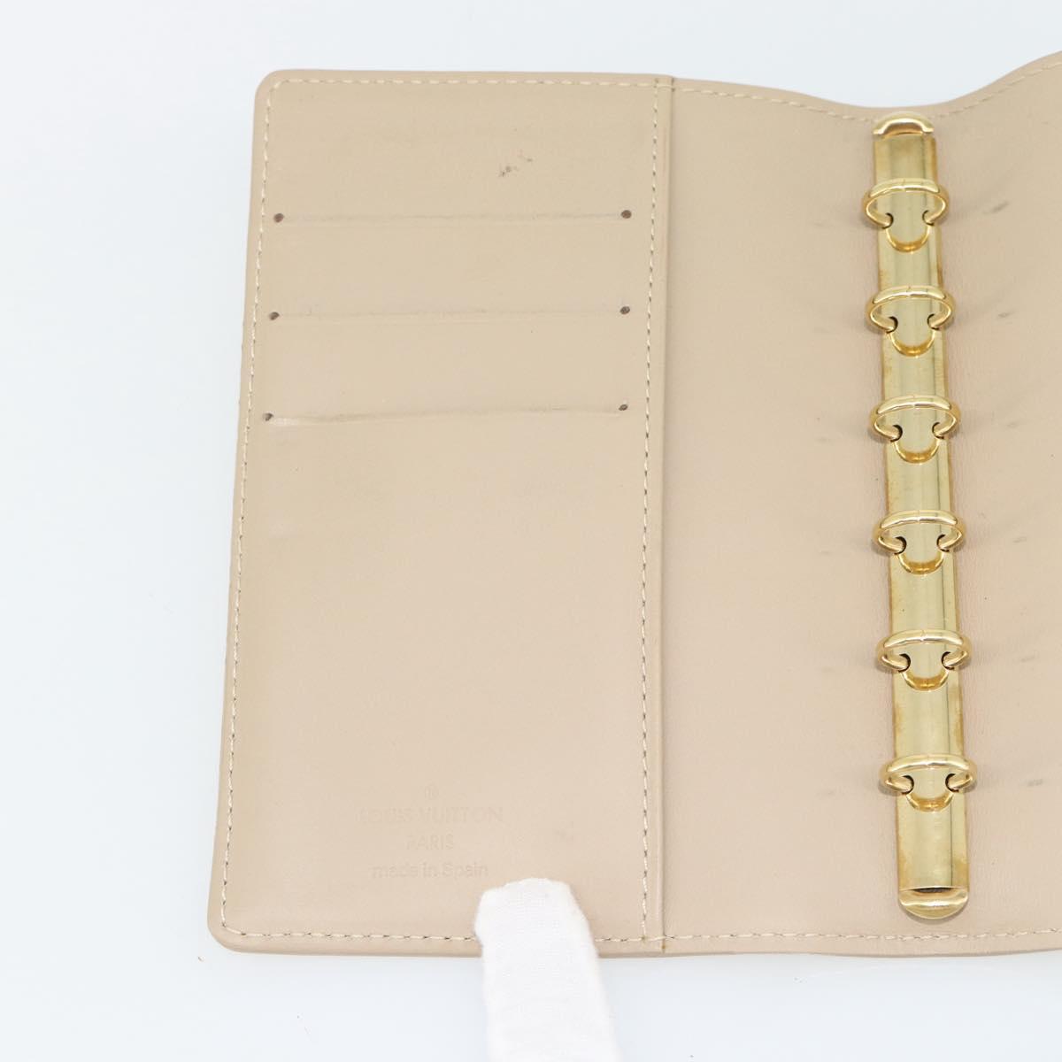 LOUIS VUITTON Vernis Agenda PM Day Planner Cover Beige R21001 LV Auth BA12970A