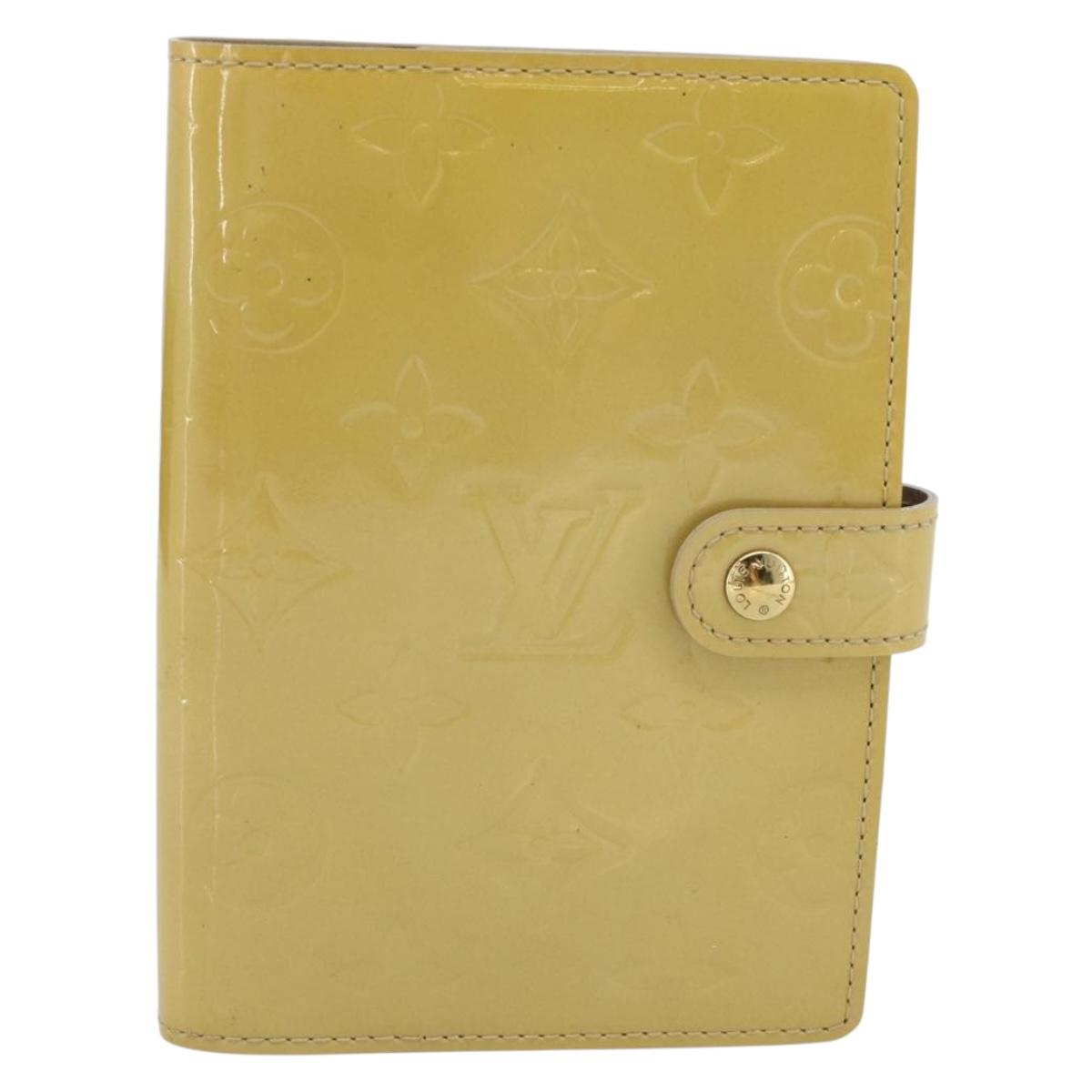 LOUIS VUITTON Vernis Agenda PM Day Planner Cover Beige R21001 LV Auth BA12970A