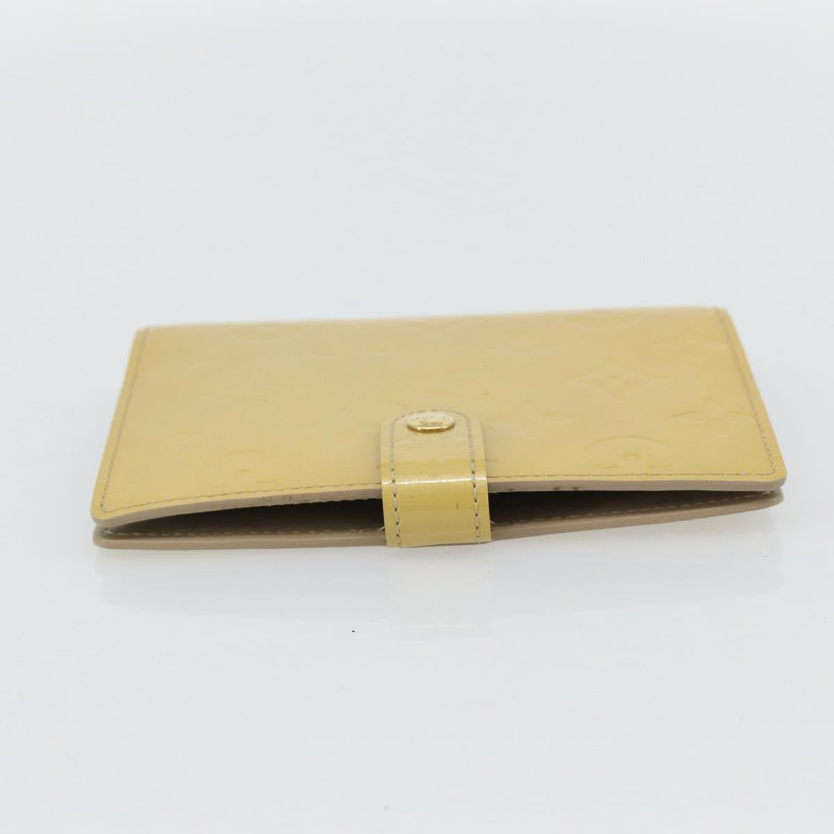 LOUIS VUITTON Vernis Agenda PM Day Planner Cover Beige R21001 LV Auth BA12970A