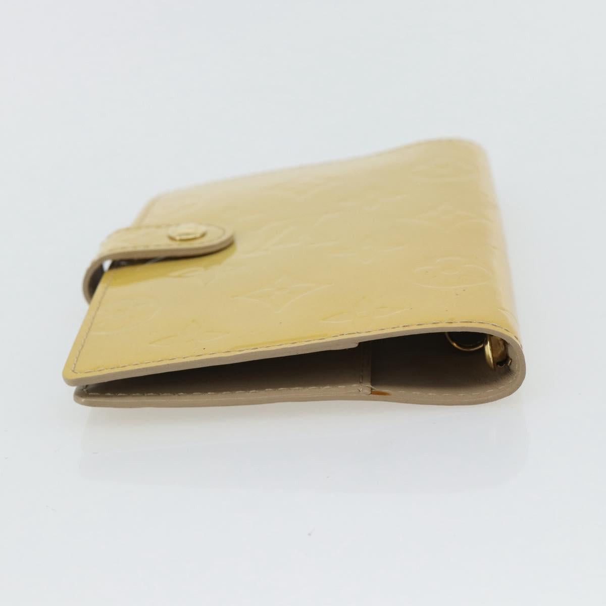 LOUIS VUITTON Vernis Agenda PM Day Planner Cover Beige R21001 LV Auth BA12970A