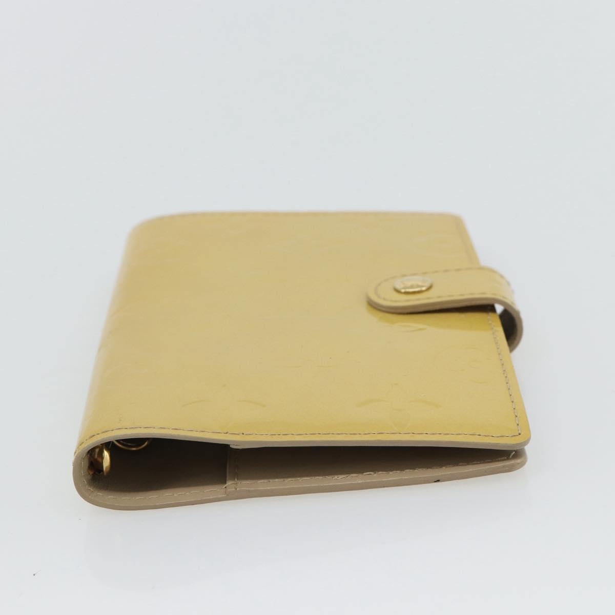 LOUIS VUITTON Vernis Agenda PM Day Planner Cover Beige R21001 LV Auth BA12970A