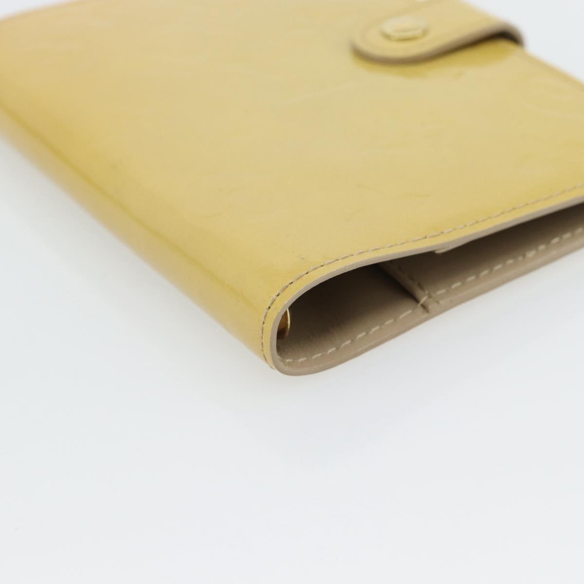 LOUIS VUITTON Vernis Agenda PM Day Planner Cover Beige R21001 LV Auth BA12970A