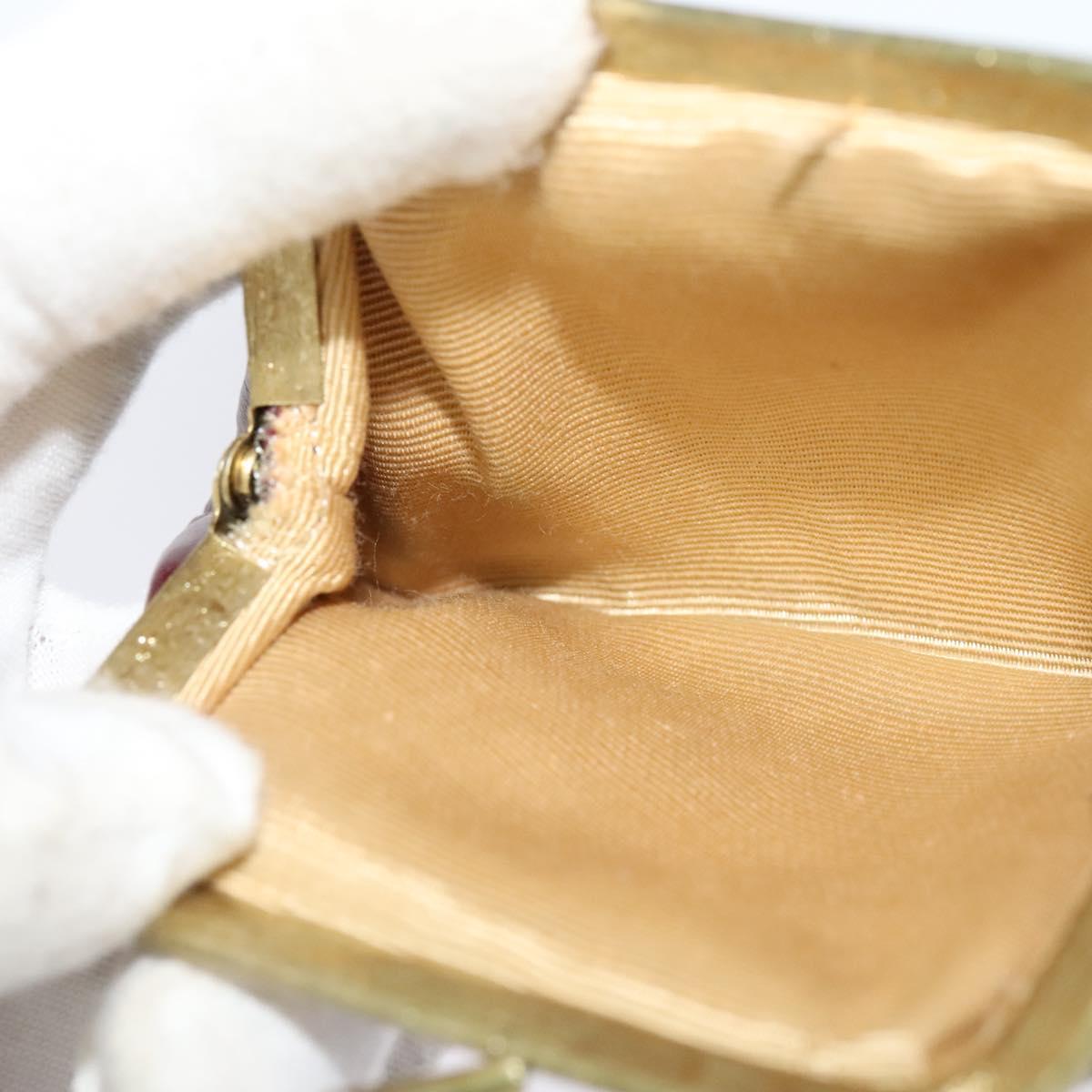 Christian Dior Chain Shoulder Bag Leather Wine Red Gold Auth BA1298