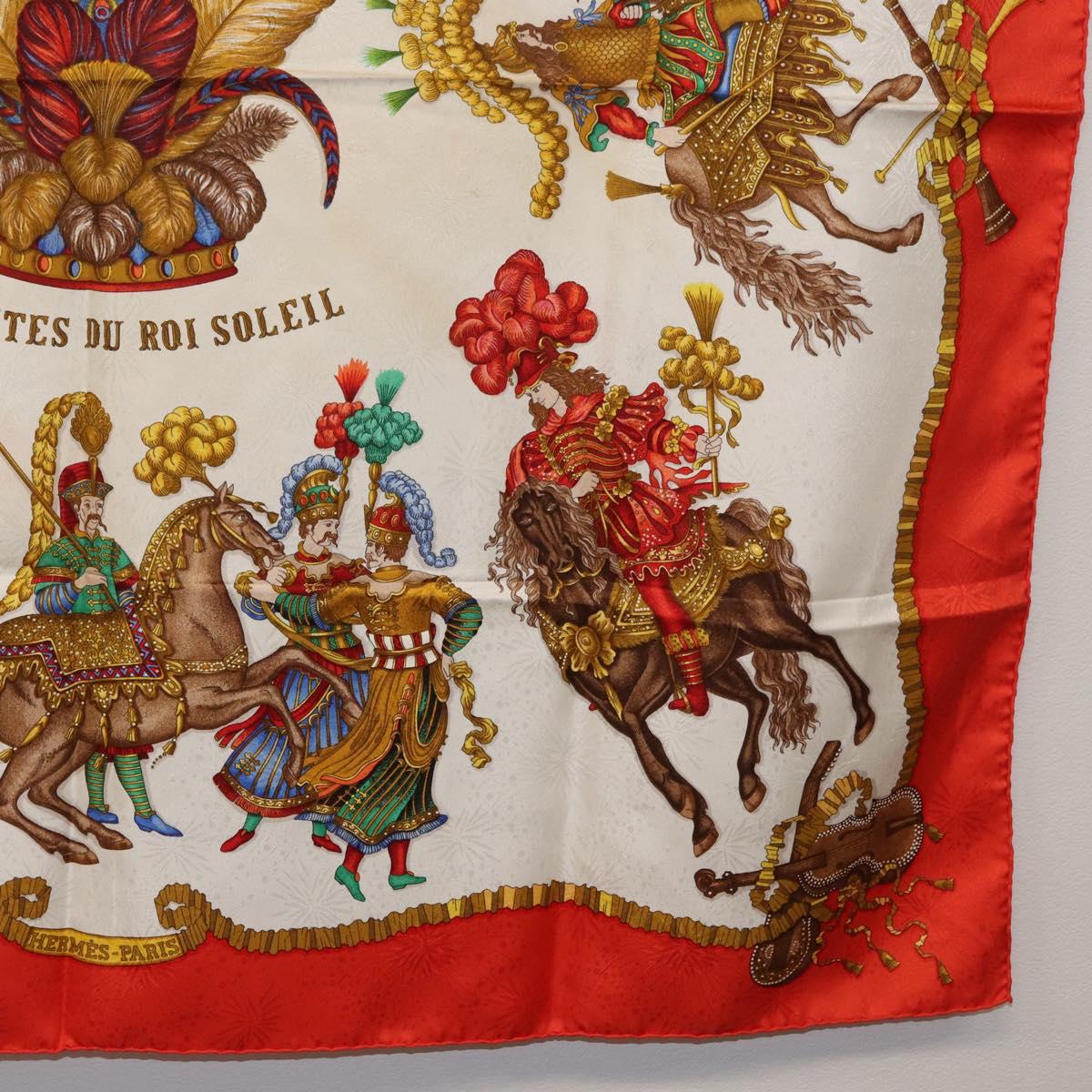 HERMES Carre 90 Scarf ""Les Fêtes du Roi Soleil"" Silk Multicolor Auth BA12985