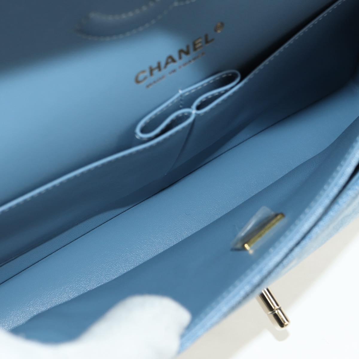 CHANEL Matelasse 25 Chain Shoulder Bag Denim Blue Gold CC Auth BA12987SM