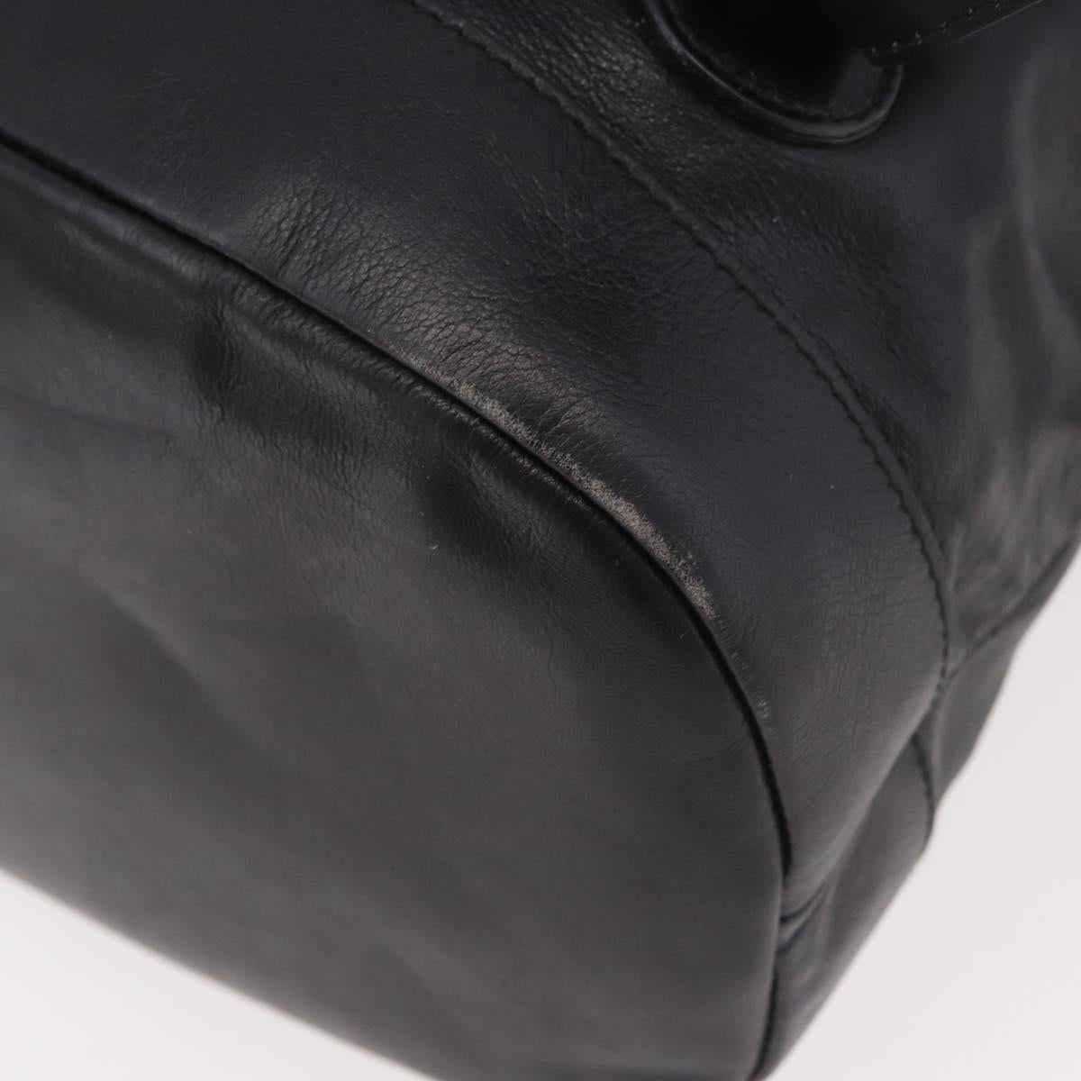 GUCCI Bamboo Backpack Leather Black Gold 003 2855 0043 0 Auth BA12989