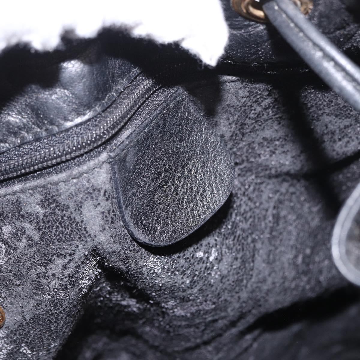 GUCCI Bamboo Backpack Leather Black Gold 003 2855 0043 0 Auth BA12989
