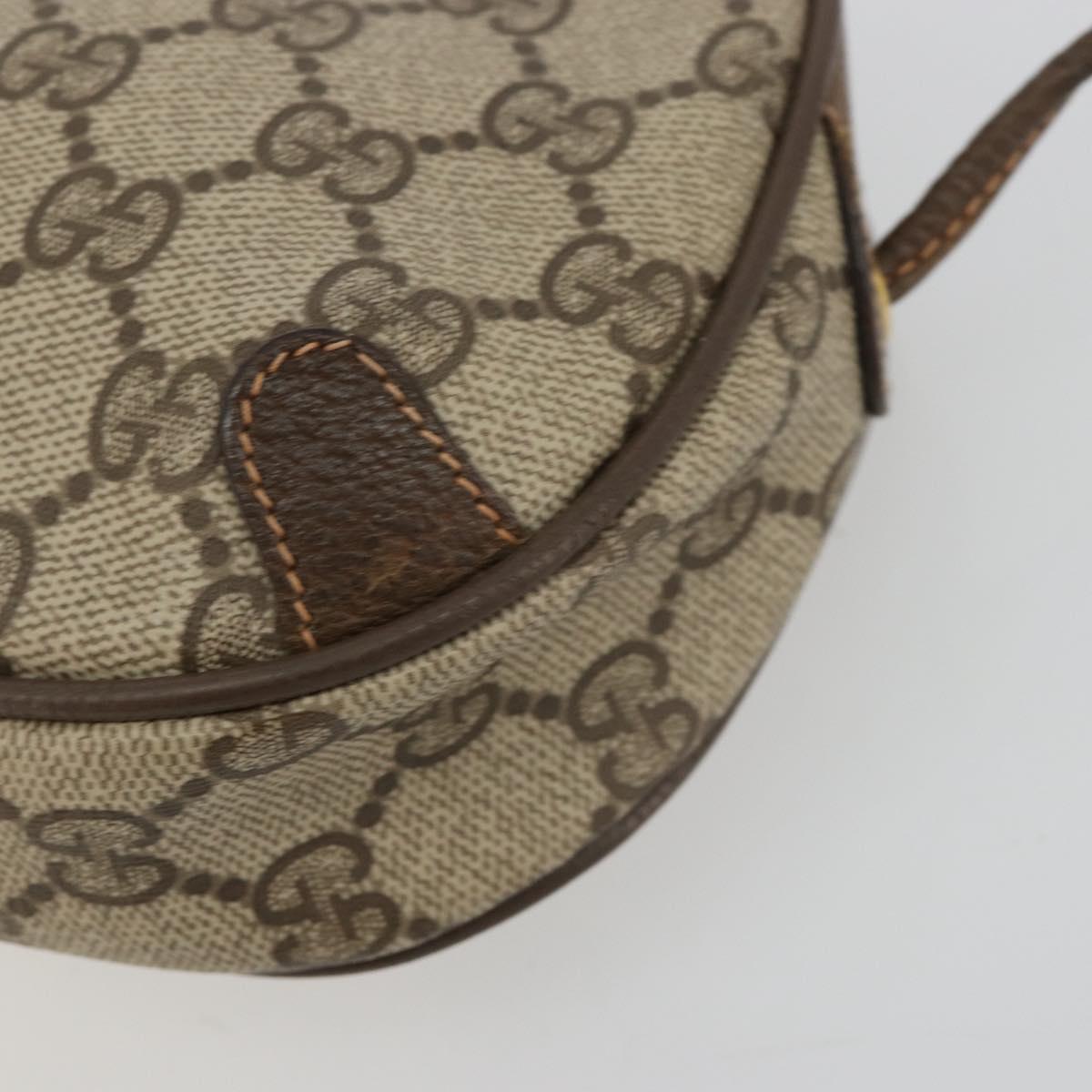 GUCCI GG Supreme Web Sherry Line Bag PVC Beige Gold 89 02 066 Auth BA12995