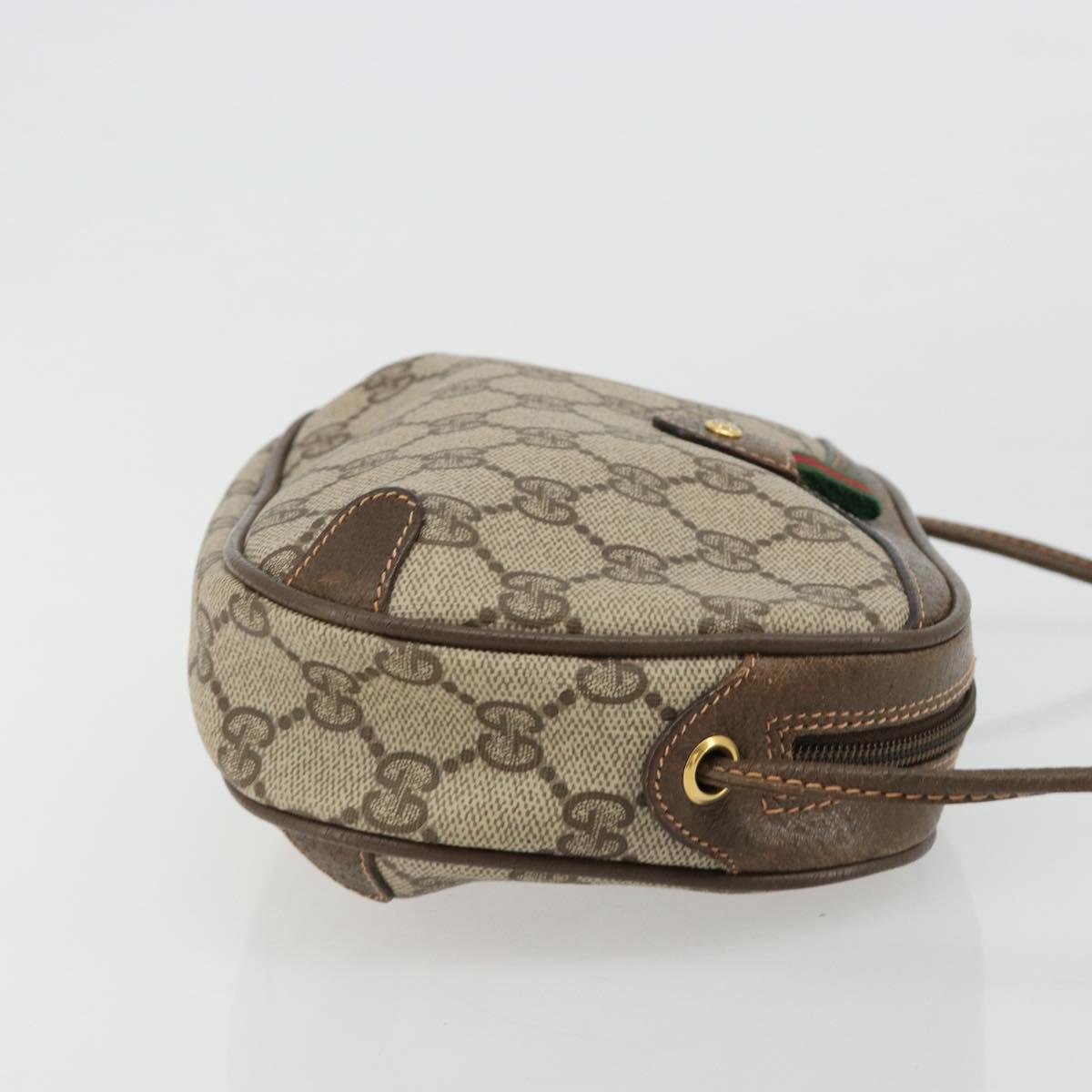 GUCCI GG Supreme Web Sherry Line Bag PVC Beige Gold 89 02 066 Auth BA12995