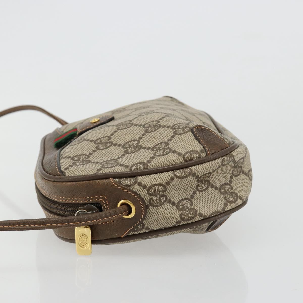 GUCCI GG Supreme Web Sherry Line Bag PVC Beige Gold 89 02 066 Auth BA12995