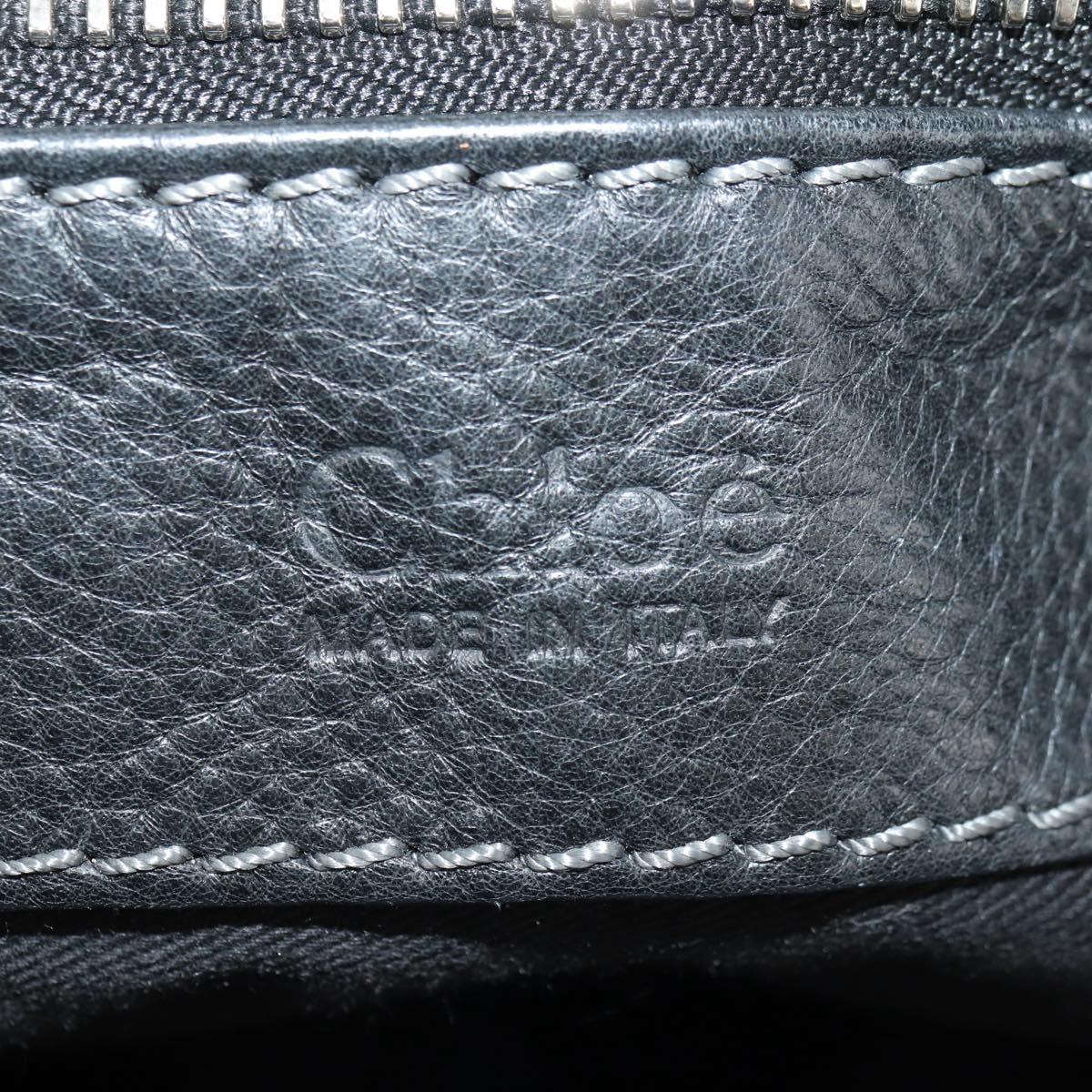 Chloe Paddington Shoulder Bag Leather Black Gold Silver Auth BA12997M