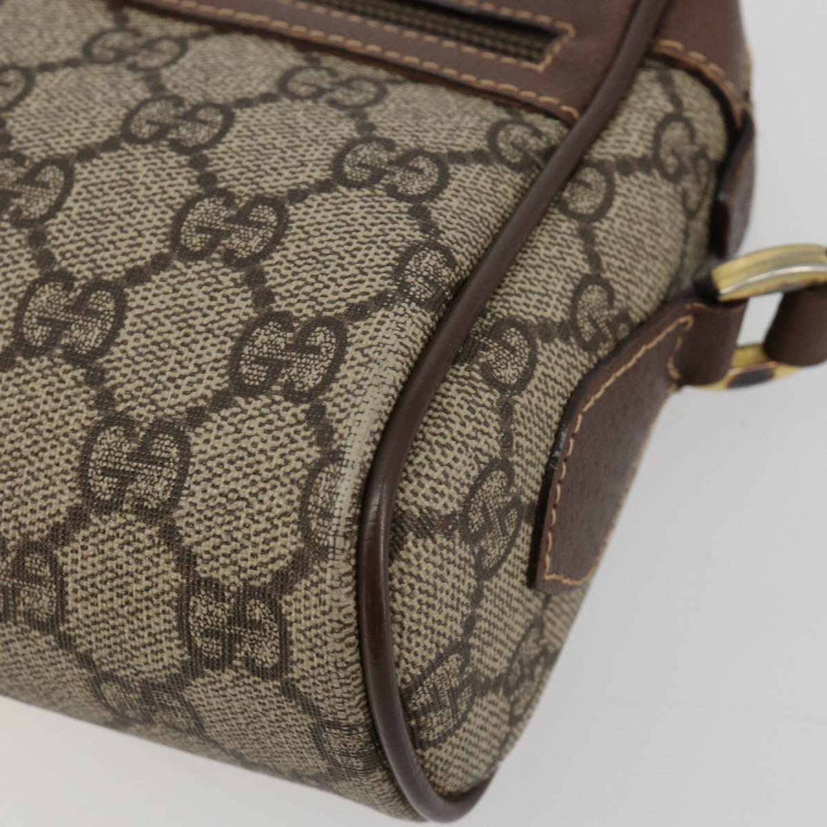 GUCCI GG Supreme Web Sherry Line Bag PVC Beige Gold 001 50 6655 Auth BA13016