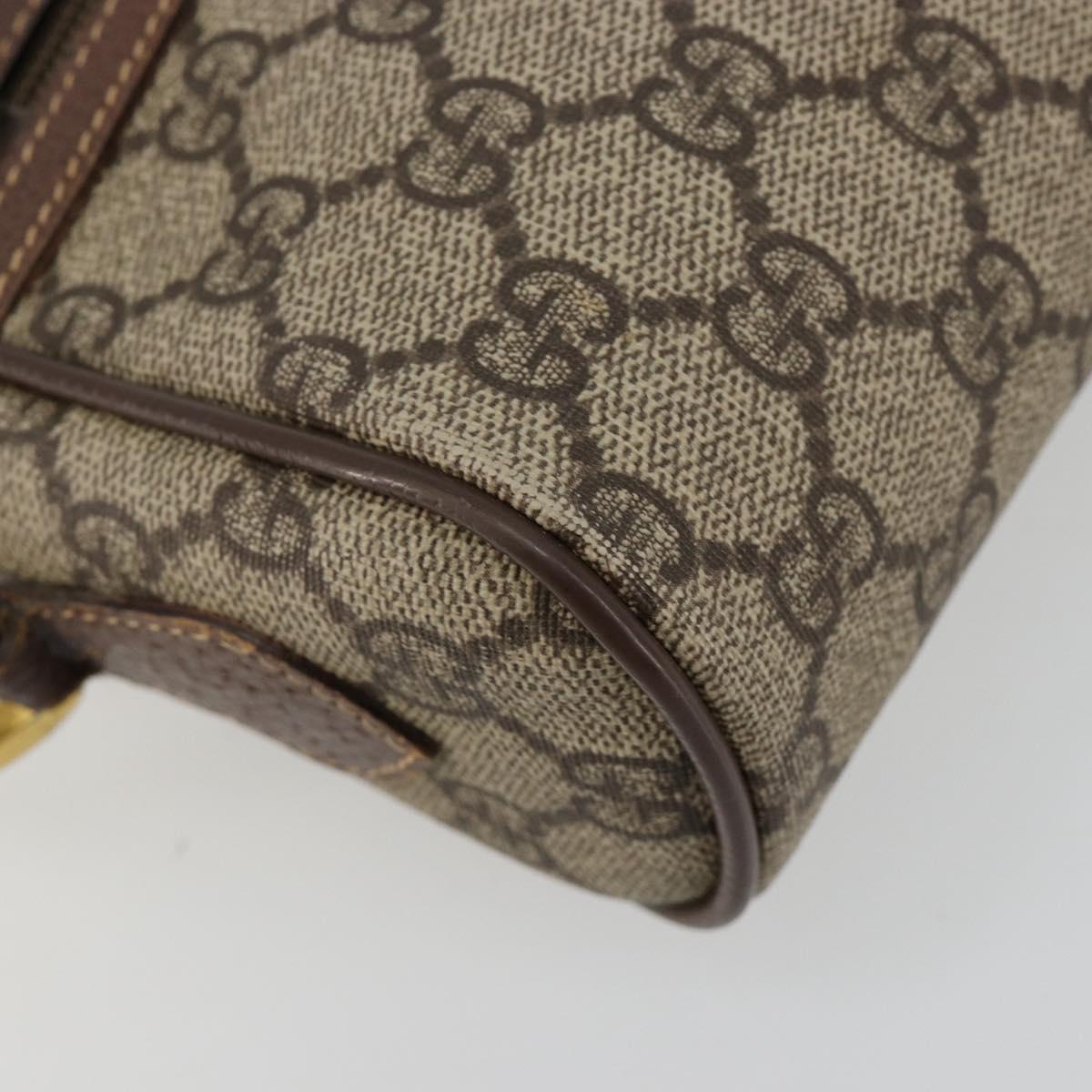 GUCCI GG Supreme Web Sherry Line Bag PVC Beige Gold 001 50 6655 Auth BA13016