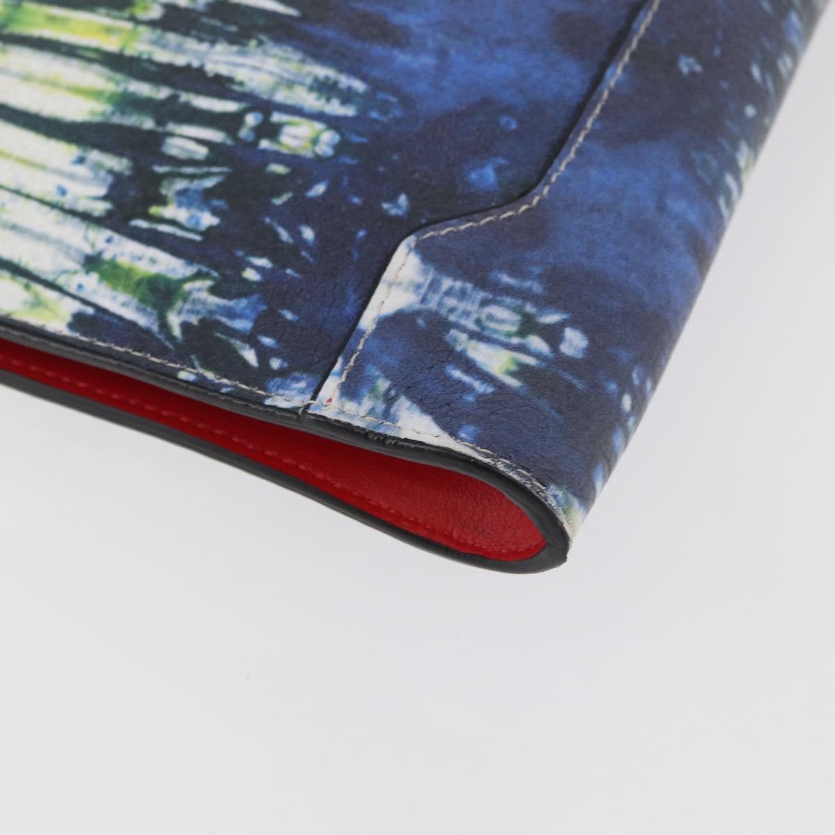 Christian Louboutin Clutch Bag Leather Multicolor Silver Auth BA13018A