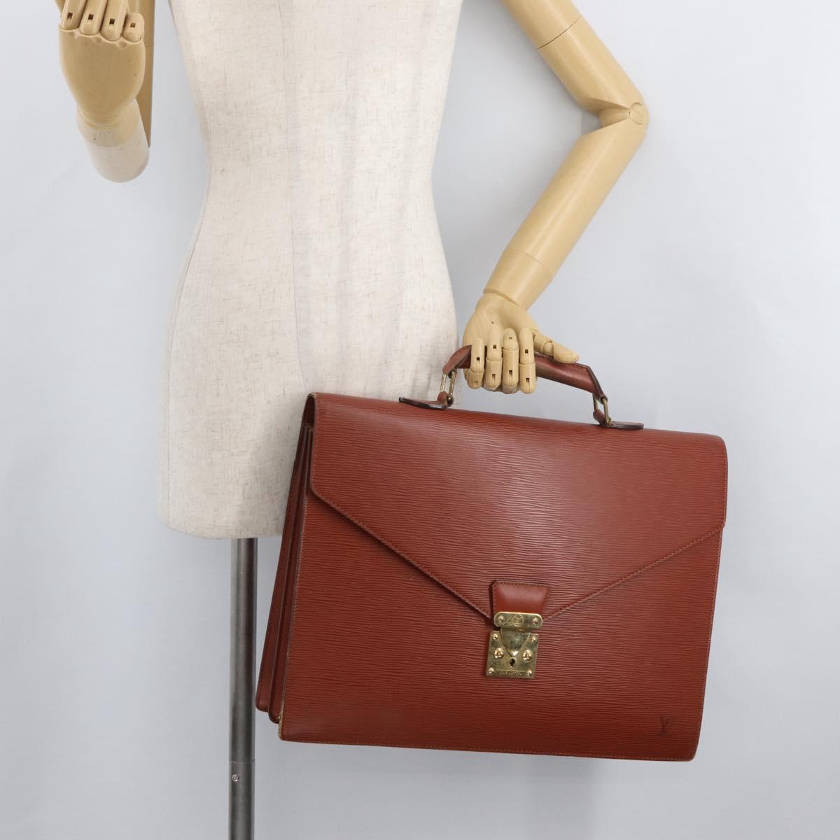 LOUIS VUITTON Epi Serviette Conseiller Briefcase Brown M54423 LV Auth BA13027
