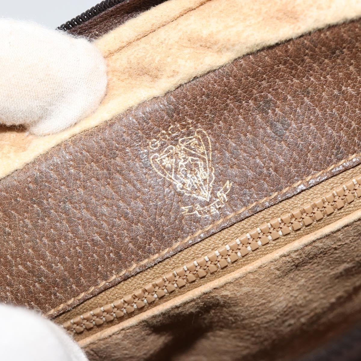 GUCCI GG Supreme Shoulder Bag PVC Beige Gold Auth BA13033