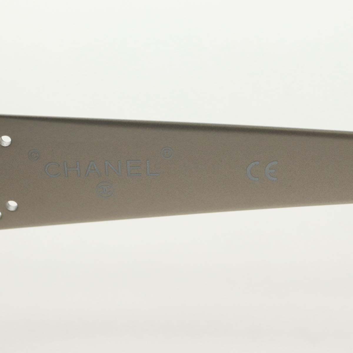 CHANEL COCO Mark Sunglasses metal Silver CC Auth BA13043M