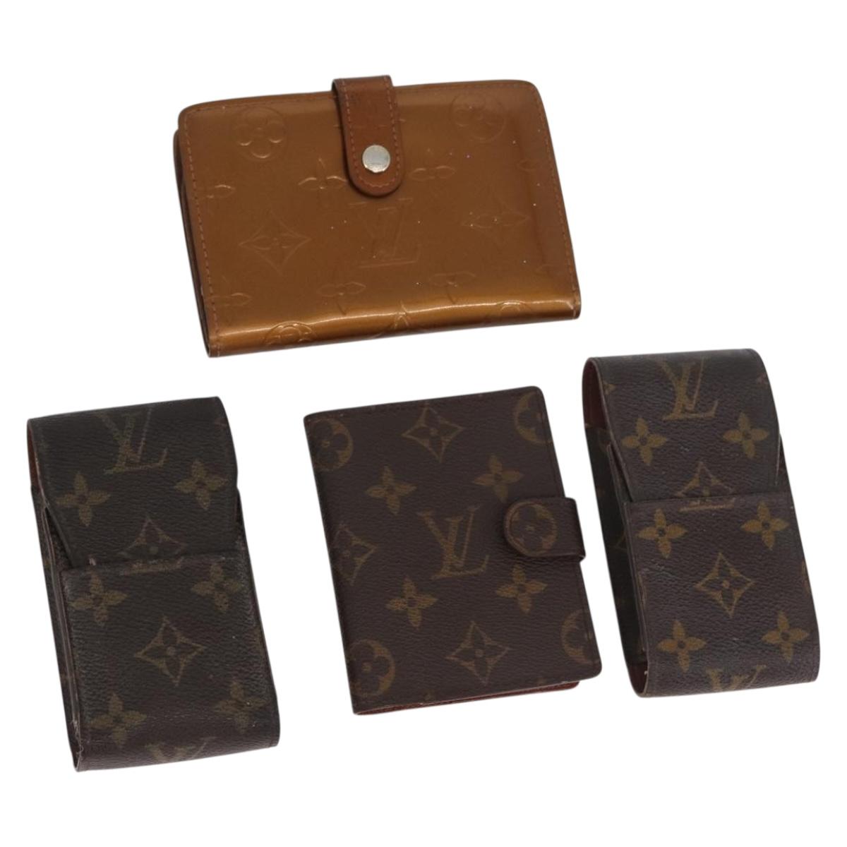 LOUIS VUITTON Monogram Vernis Wallet 4 Set Brown LV Auth BA13052