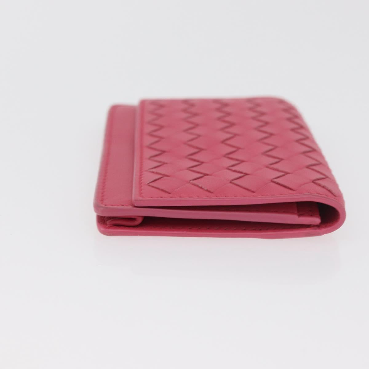 BOTTEGA VENETA INTRECCIATO Wallet Leather 2 Set Yellow Pink Auth BA13054