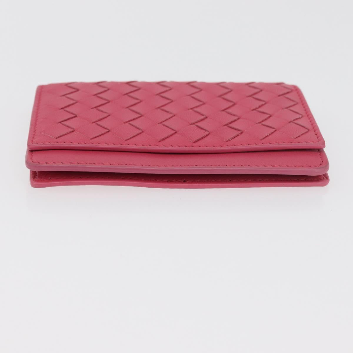 BOTTEGA VENETA INTRECCIATO Wallet Leather 2 Set Yellow Pink Auth BA13054