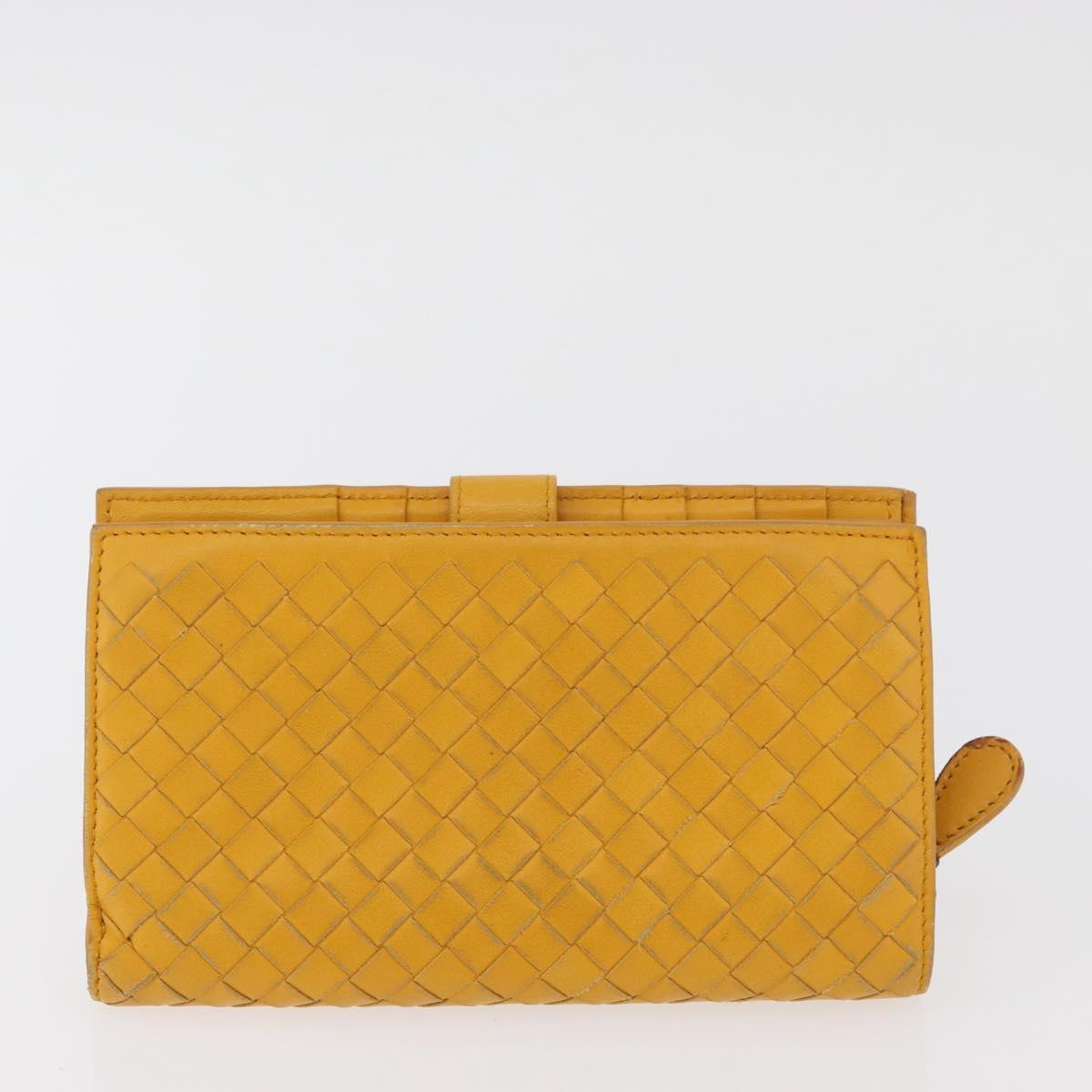 BOTTEGA VENETA INTRECCIATO Wallet Leather 2 Set Yellow Pink Auth BA13054