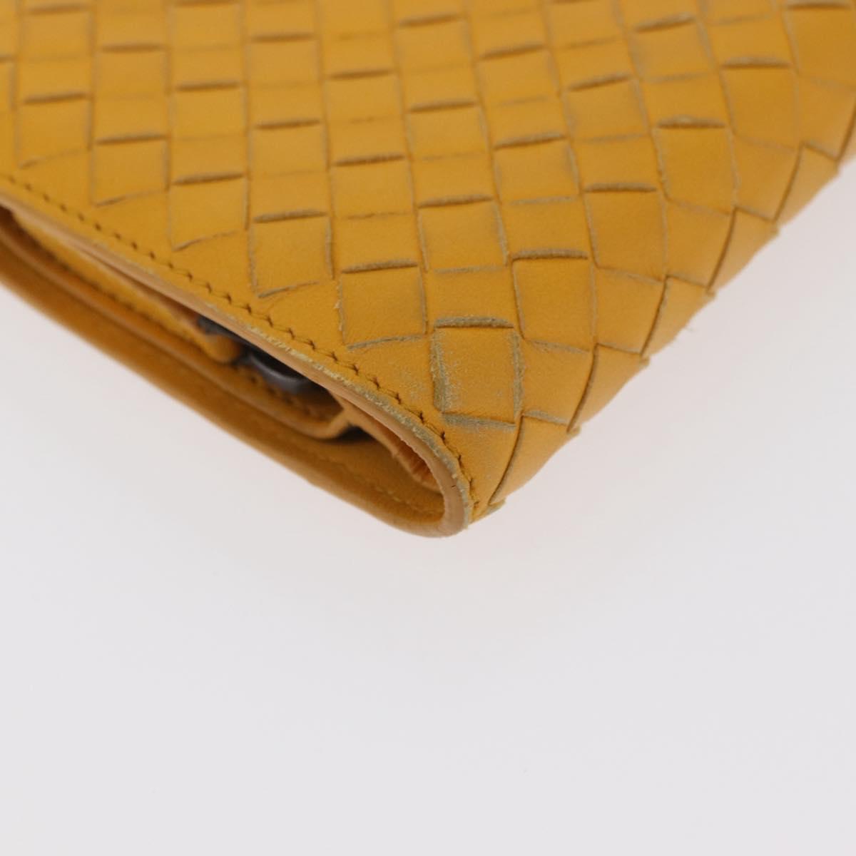 BOTTEGA VENETA INTRECCIATO Wallet Leather 2 Set Yellow Pink Auth BA13054