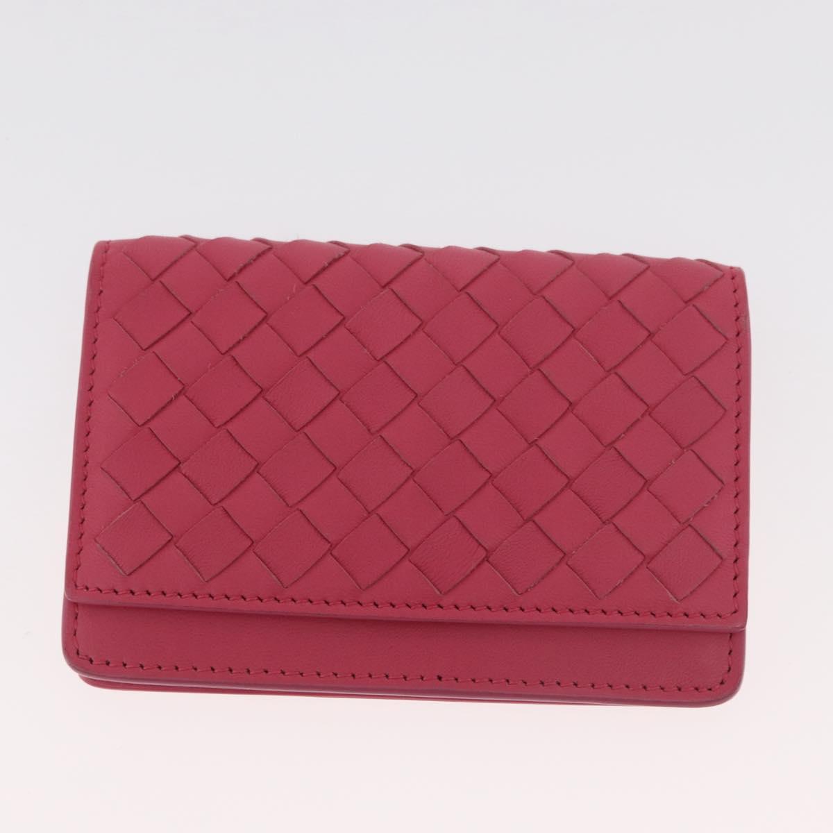 BOTTEGA VENETA INTRECCIATO Wallet Leather 2 Set Yellow Pink Auth BA13054