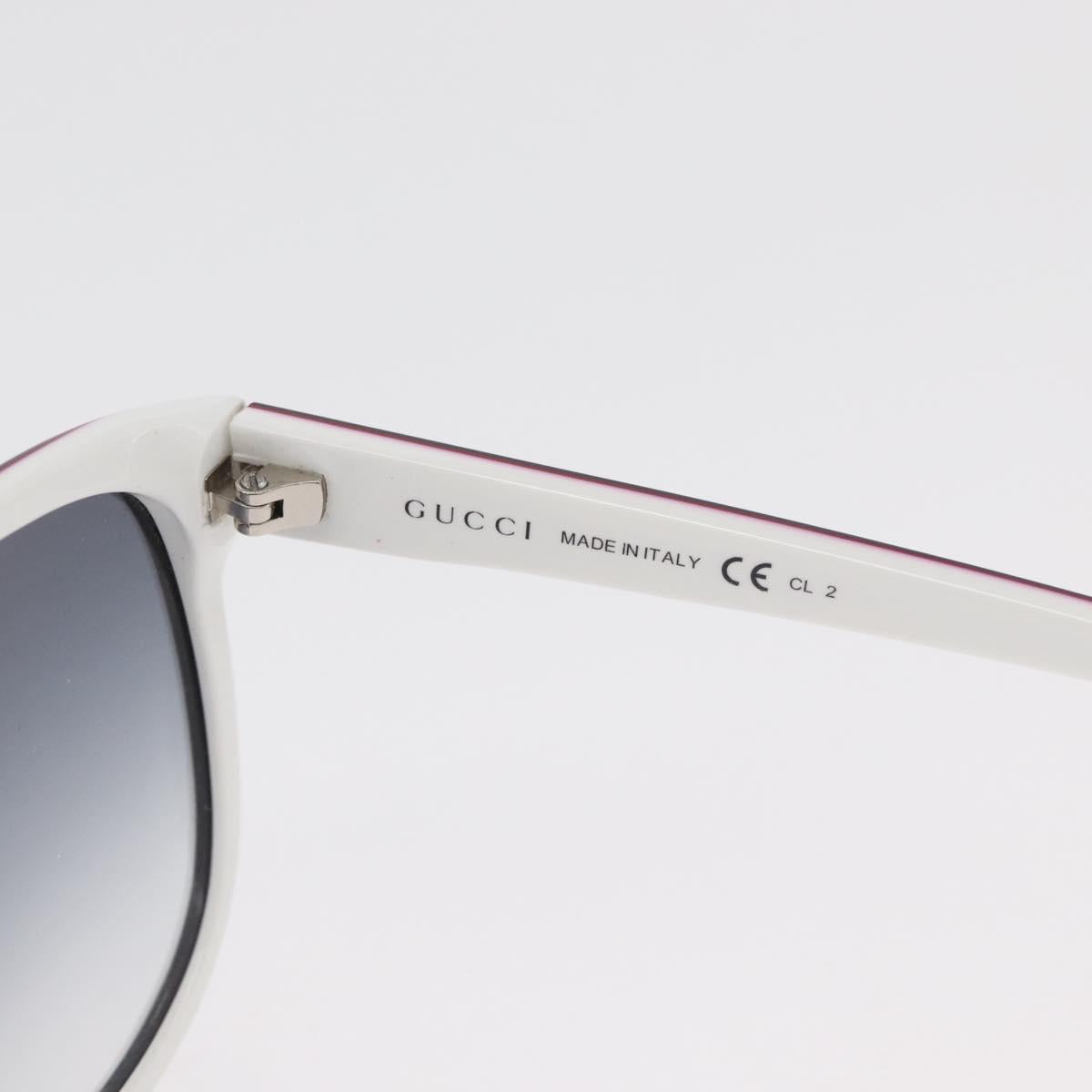 GUCCI Glasses Sunglasses plastic metal 2 Set Silver White Auth BA13055
