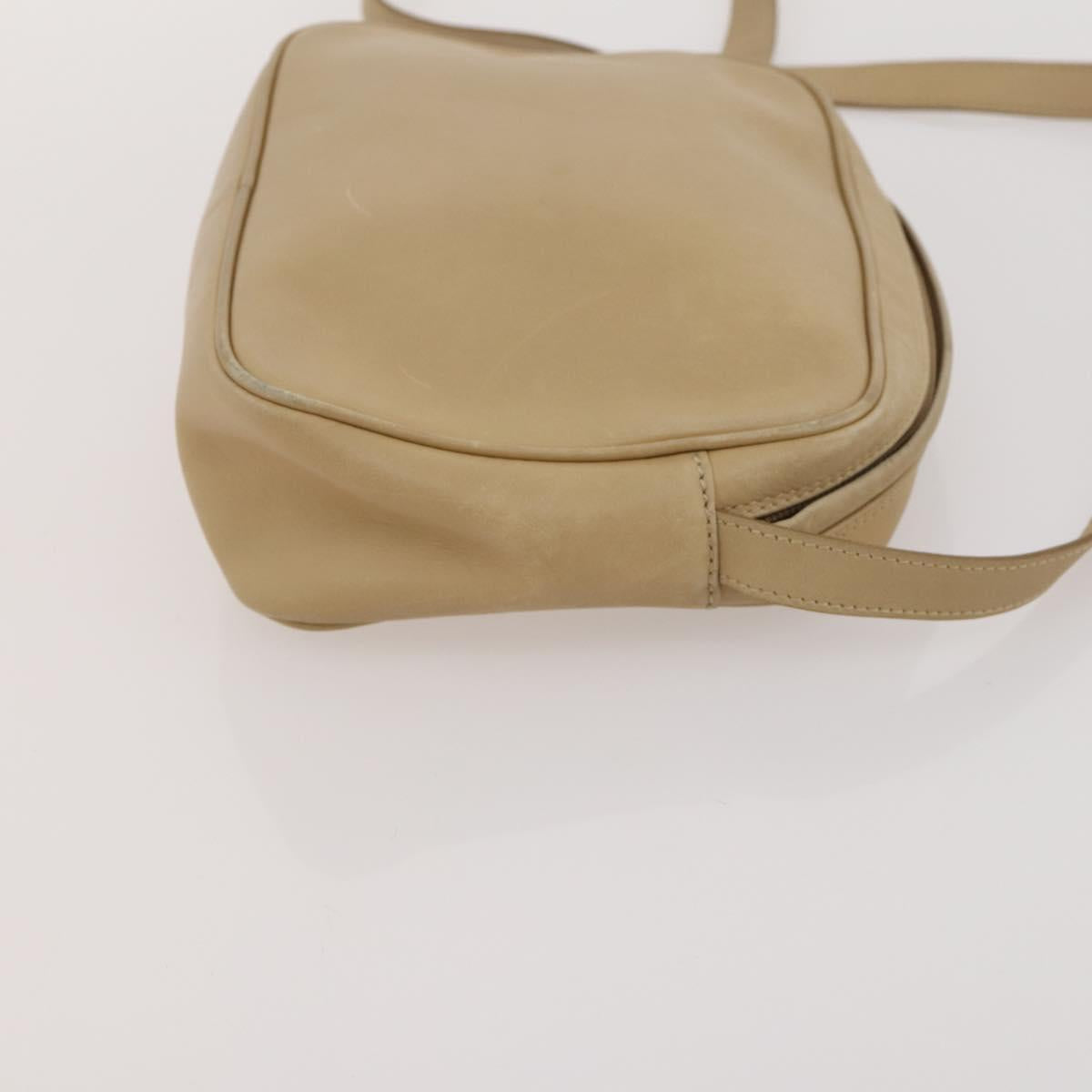 Salvatore Ferragamo Gancini Shoulder Bag Leather 2 Set White Beige Auth BA13060