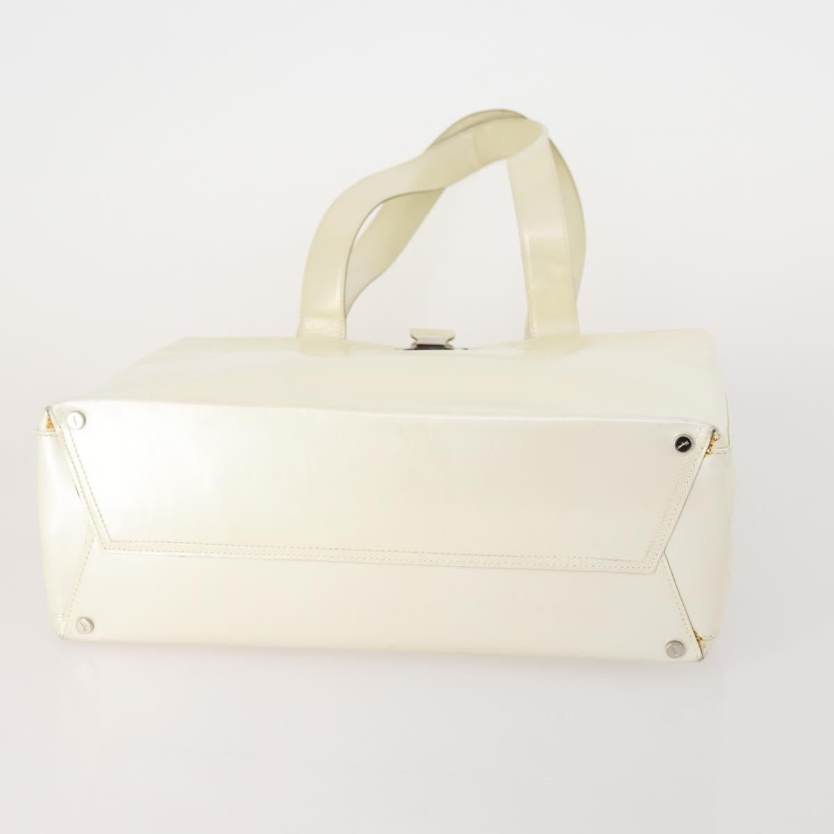 Salvatore Ferragamo Gancini Shoulder Bag Leather 2 Set White Beige Auth BA13060