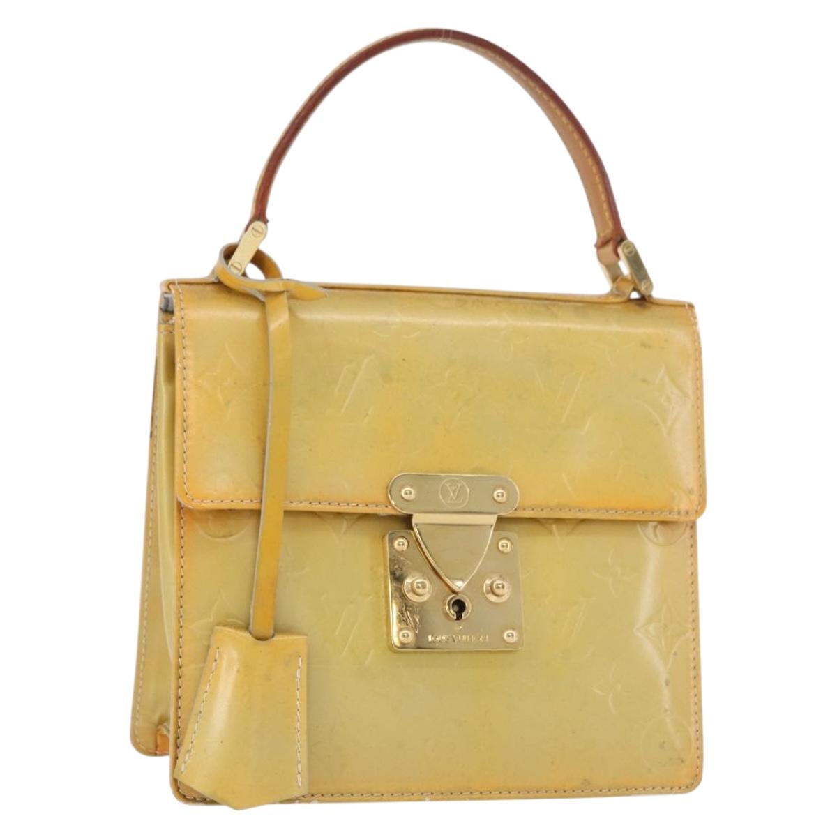 LOUIS VUITTON Monogram Vernis Spring Street Hand Bag Gris M91029 LV Auth BA13070