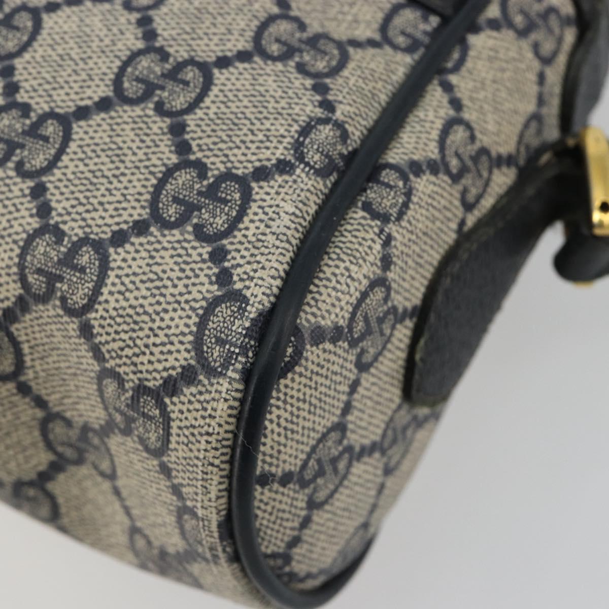 GUCCI GG Supreme Sherry Line Shoulder Bag PVC Navy Gold 119 02 087 Auth BA13075