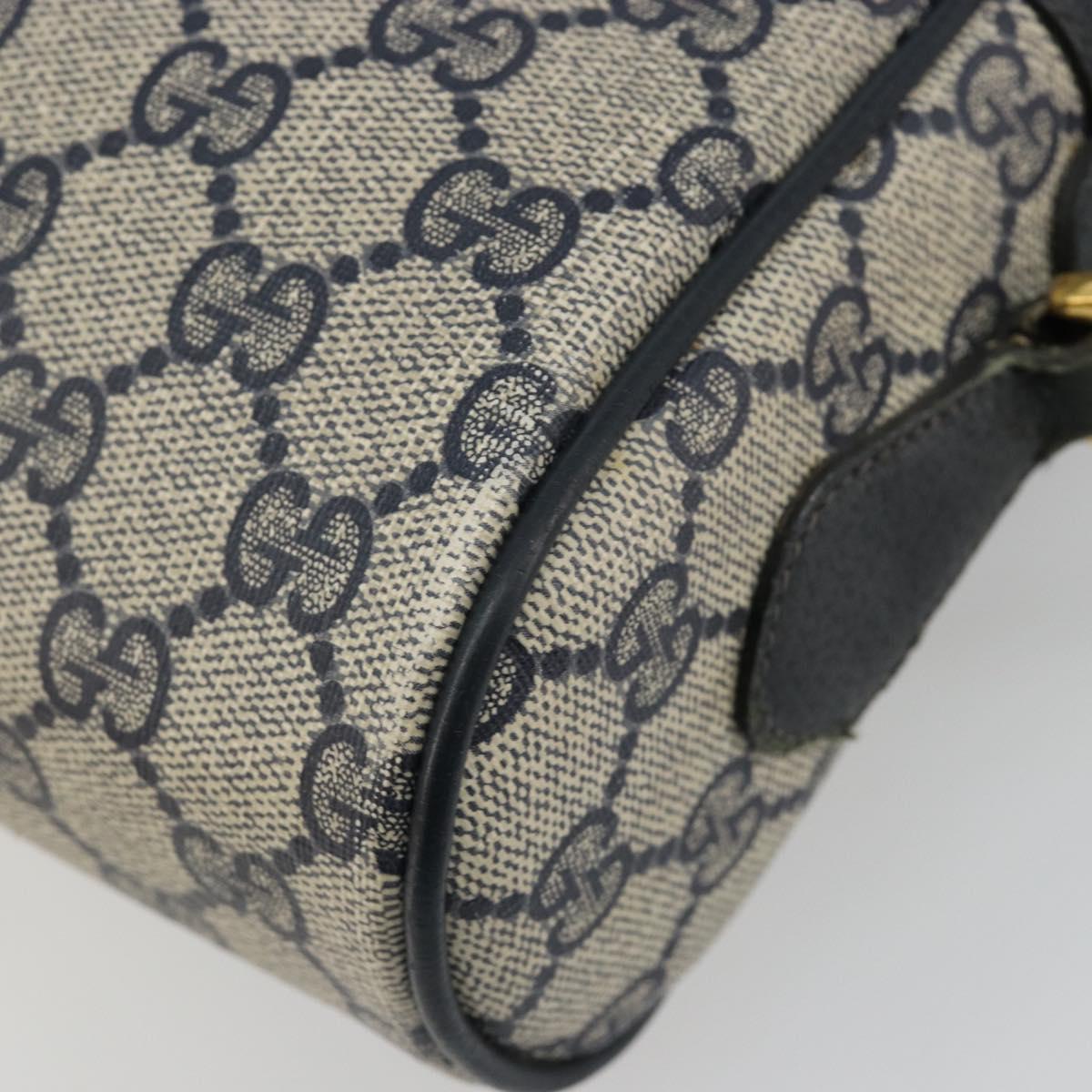 GUCCI GG Supreme Sherry Line Shoulder Bag PVC Navy Gold 119 02 087 Auth BA13075