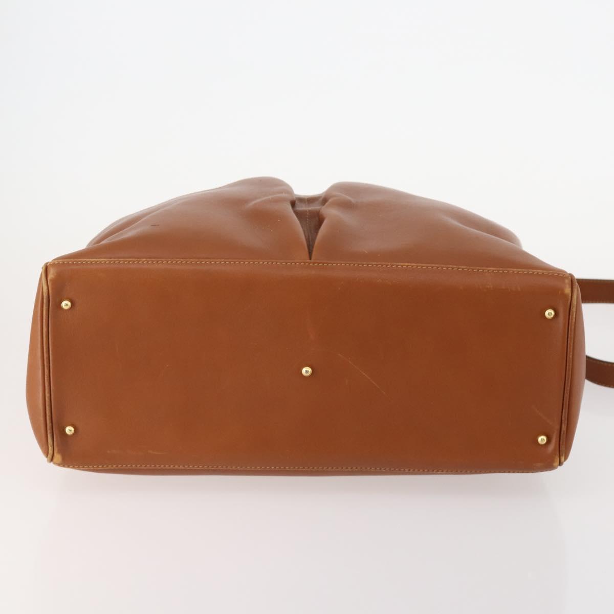 GUCCI Bamboo Tote Bag Leather 2way Brown Gold 002 2855 0322 0 Auth BA13078