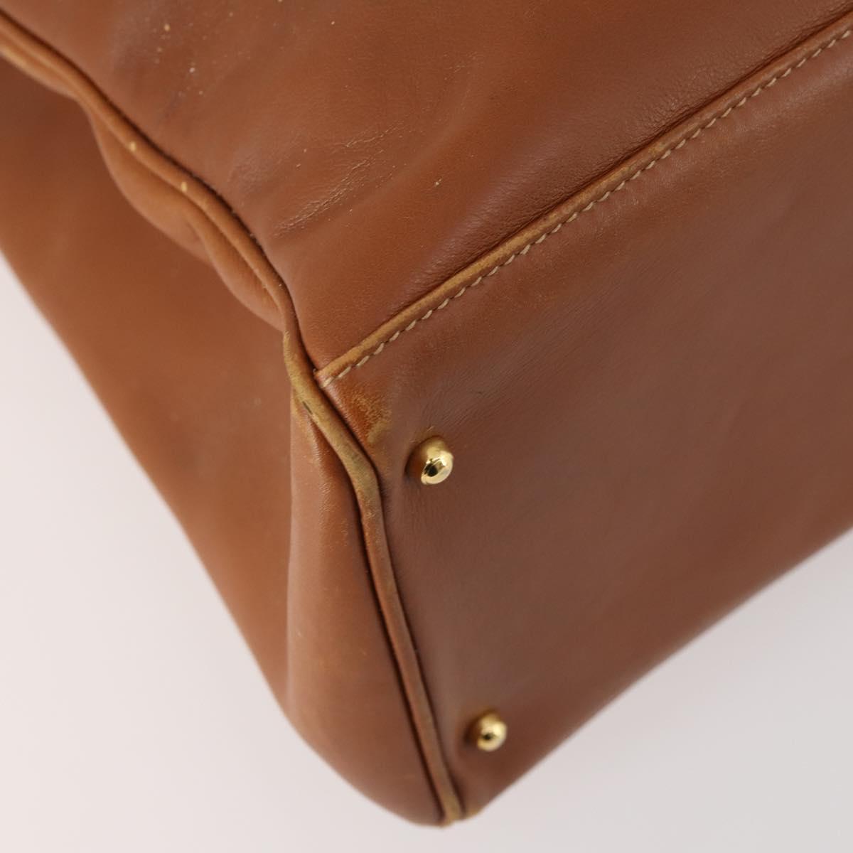 GUCCI Bamboo Tote Bag Leather 2way Brown Gold 002 2855 0322 0 Auth BA13078