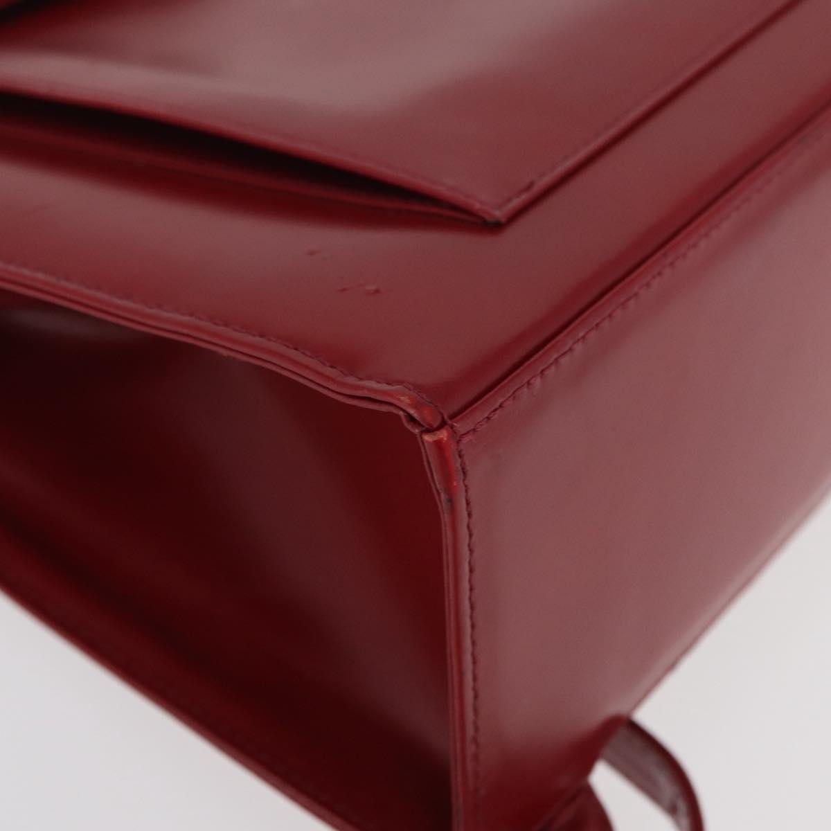 SAINT LAURENT Backpack Leather Red Silver Auth BA13087