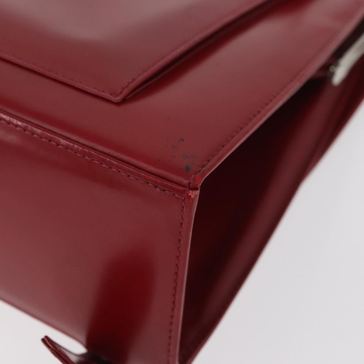 SAINT LAURENT Backpack Leather Red Silver Auth BA13087