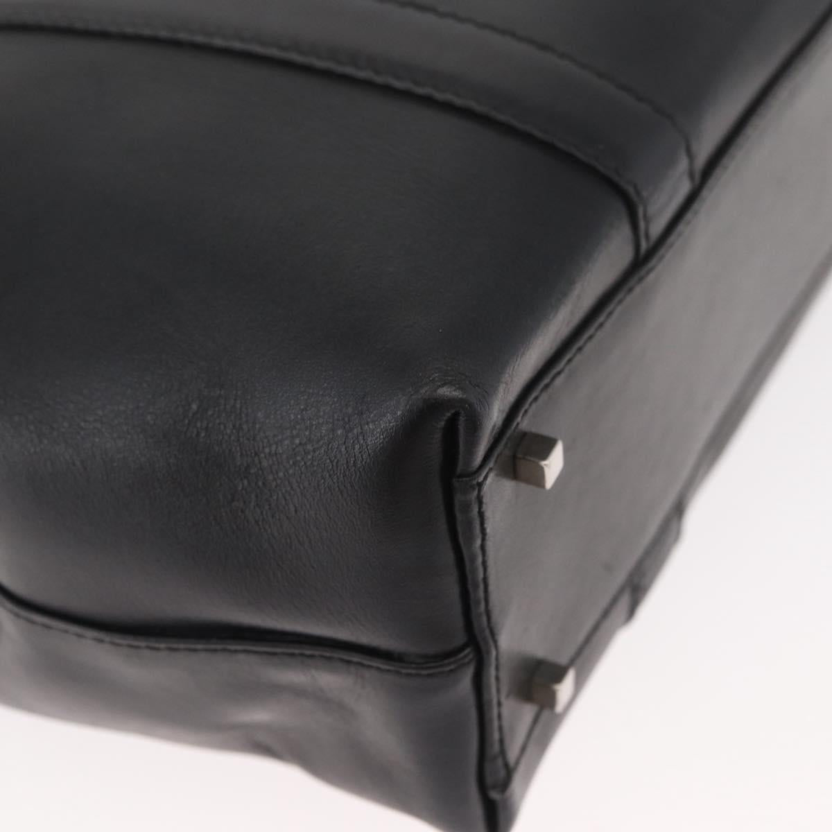 Salvatore Ferragamo Tote Bag Leather Black Silver Auth BA13088