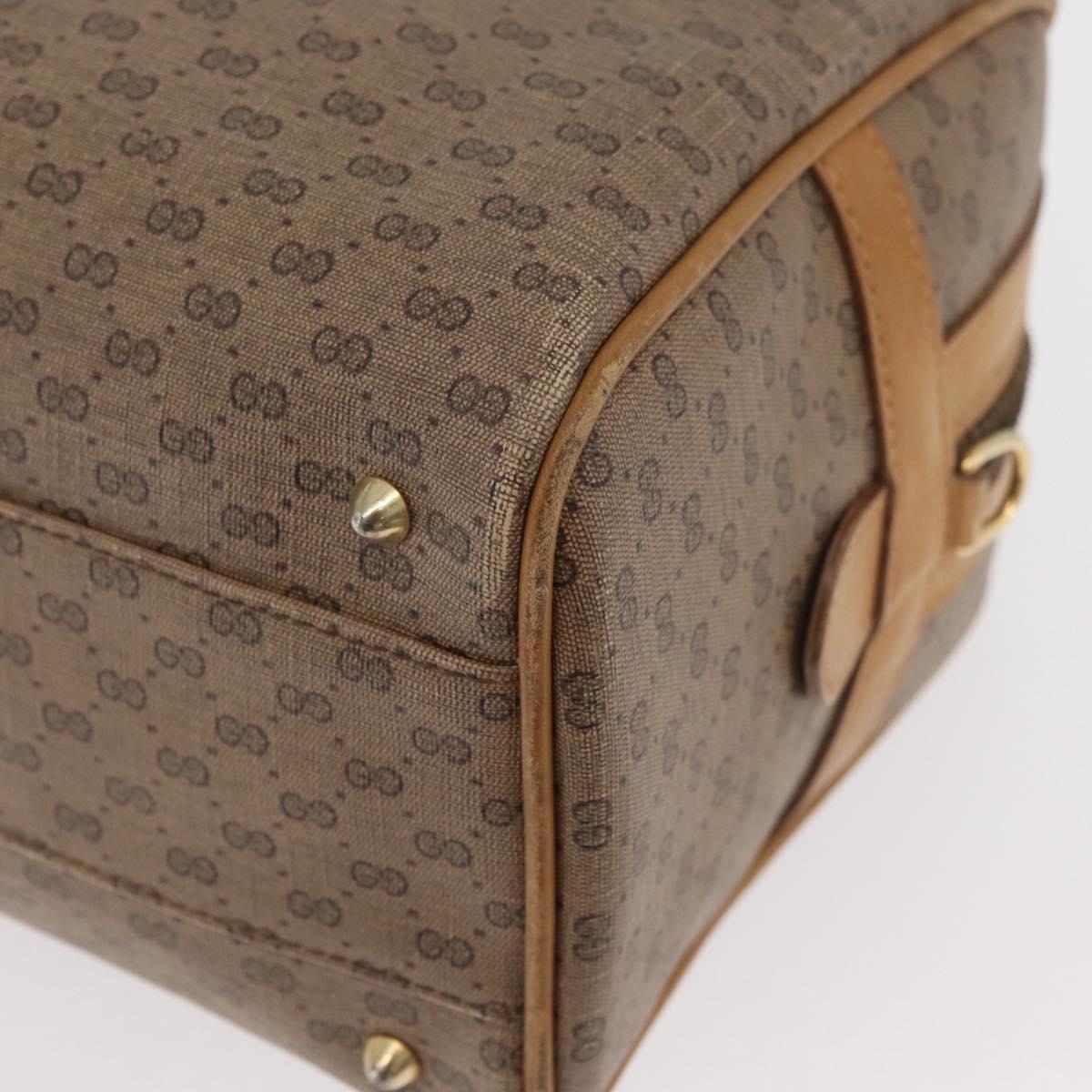 GUCCI Micro GG Supreme Hand Bag PVC Beige Gold 67 02 4422 Auth BA13089