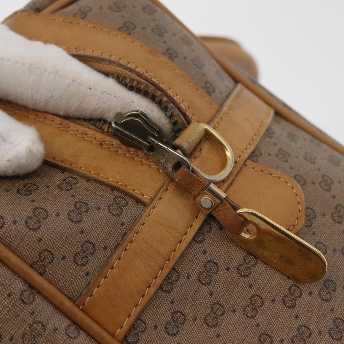 GUCCI Micro GG Supreme Hand Bag PVC Beige Gold 67 02 4422 Auth BA13089