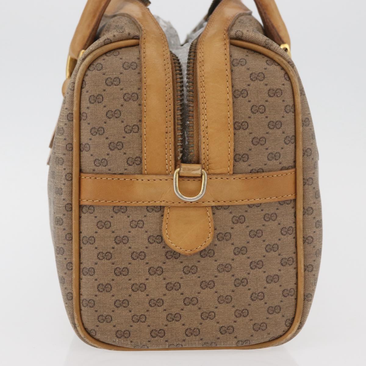 GUCCI Micro GG Supreme Hand Bag PVC Beige Gold 67 02 4422 Auth BA13089