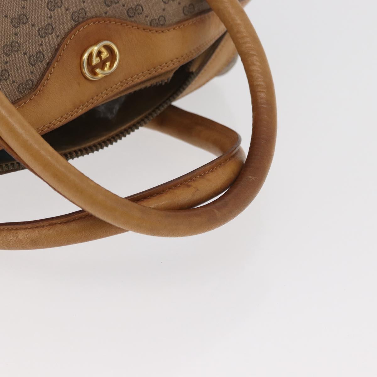 GUCCI Micro GG Supreme Hand Bag PVC Beige Gold 67 02 4422 Auth BA13089
