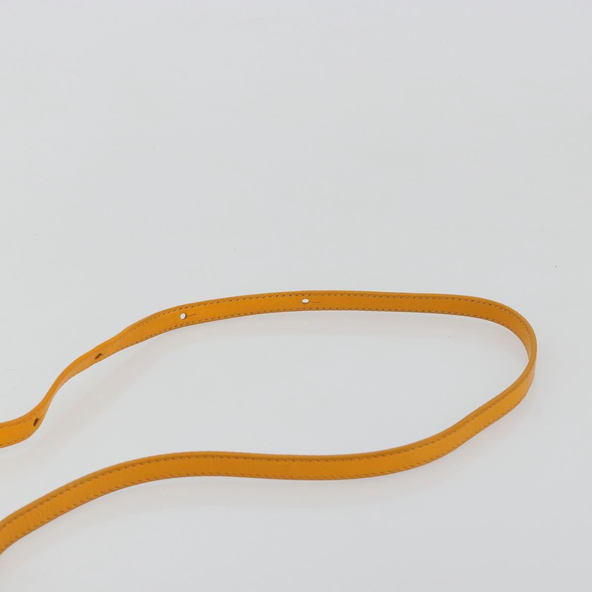 CELINE Trio Shoulder Bag Leather Yellow Gold Auth BA13091