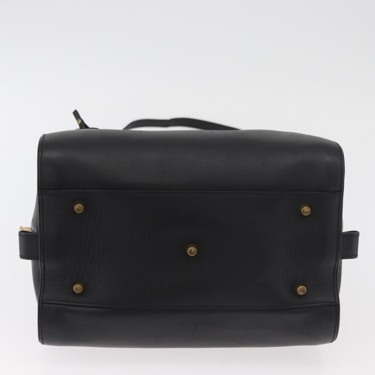 Chloe Aurora Paddington Hand Bag Leather 2way Black Gold Auth BA13096V