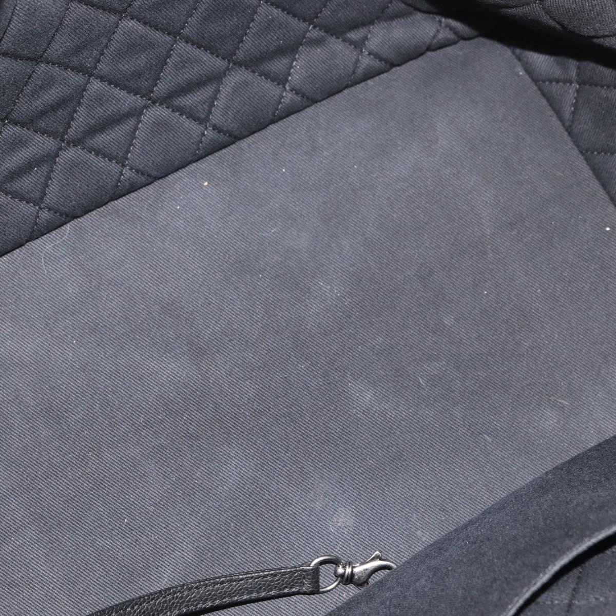 CHANEL Chain Tote Bag Caviar Skin Black Silver CC Auth BA13098