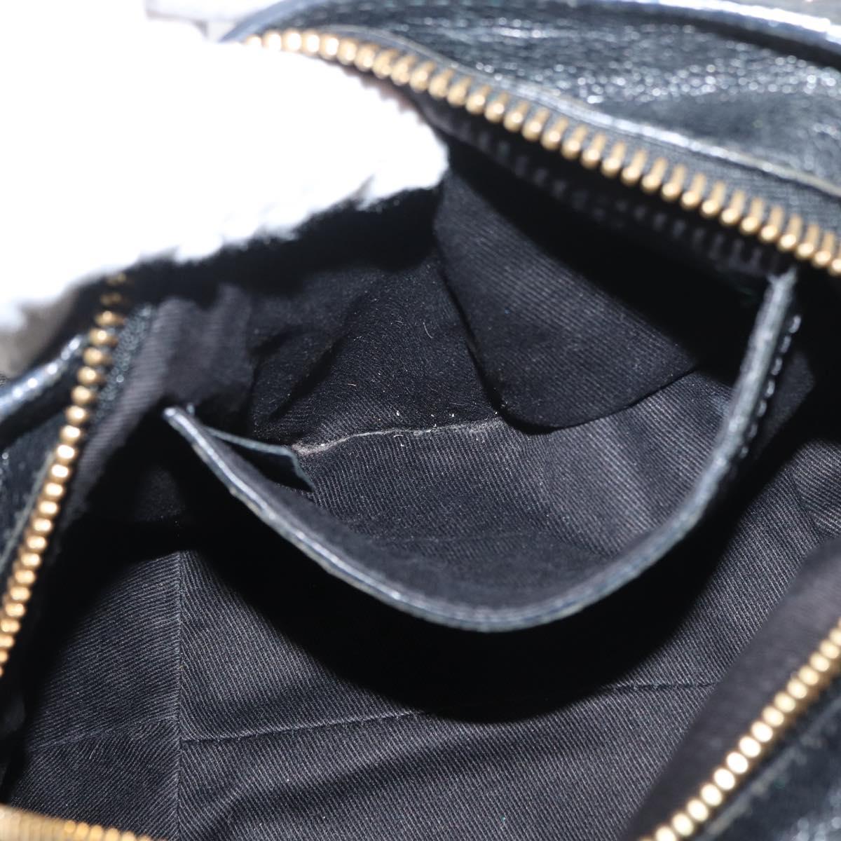 Chloe Etel Hand Bag Leather 2way Black Gold Auth BA13103
