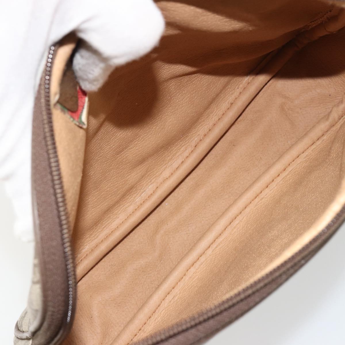 GUCCI GG Supreme Shoulder Bag PVC Beige Gold 97 02 068 Auth BA13121
