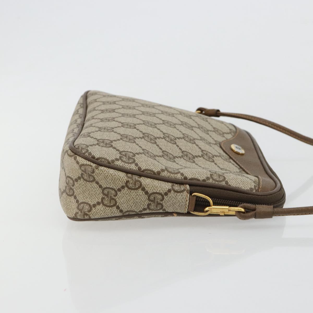 GUCCI GG Supreme Shoulder Bag PVC Beige Gold 97 02 068 Auth BA13121
