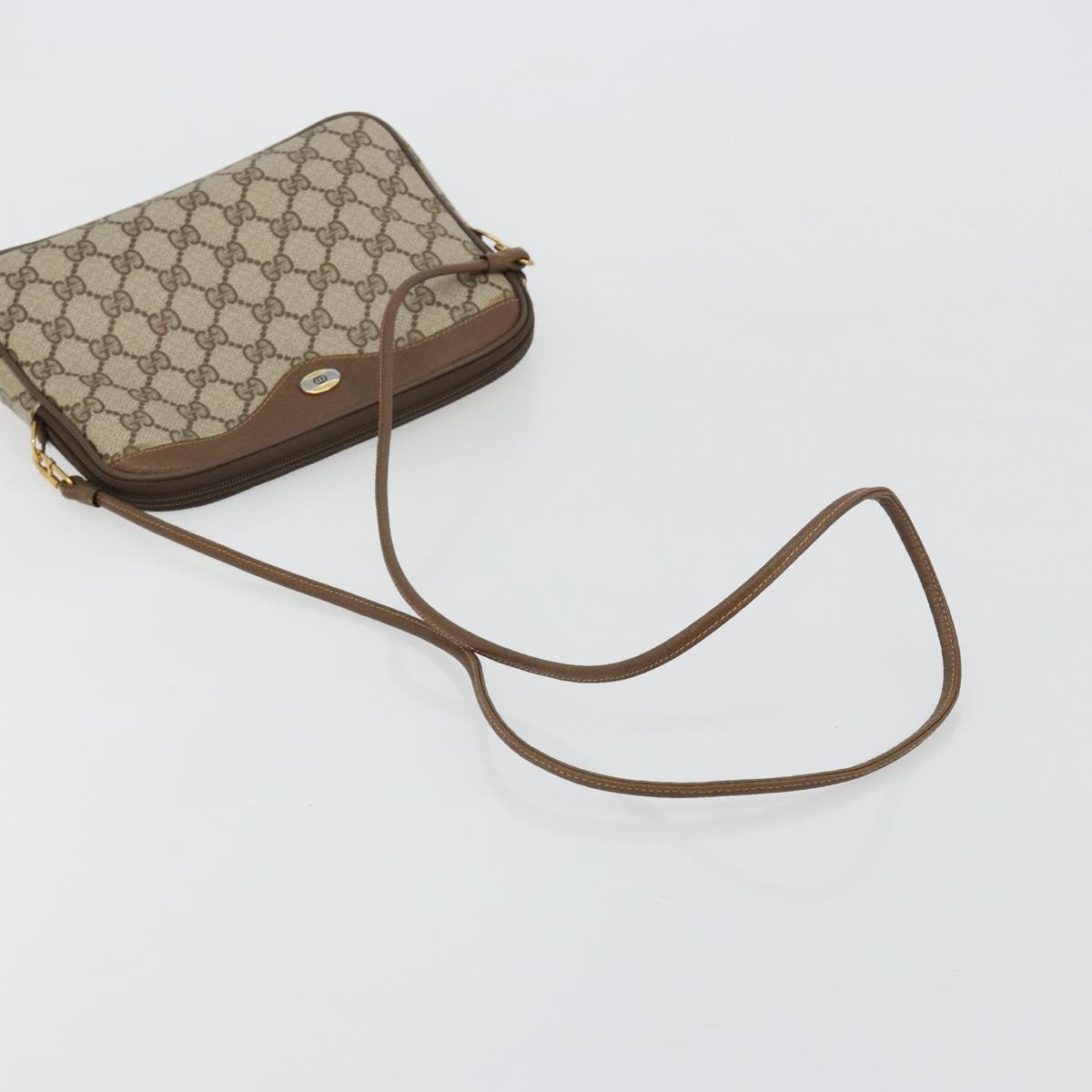 GUCCI GG Supreme Shoulder Bag PVC Beige Gold 97 02 068 Auth BA13121
